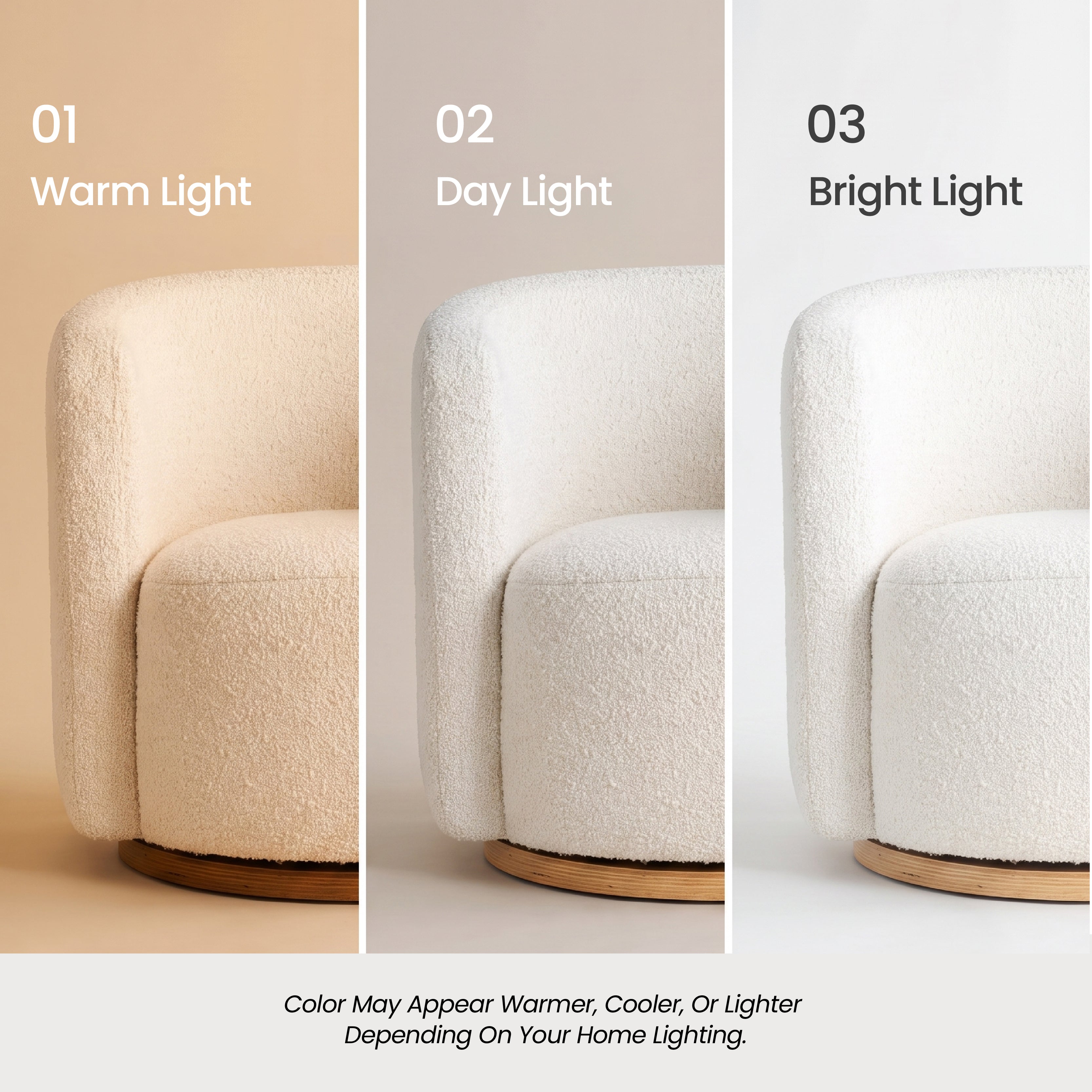 COLAMY AURA Oversized Cocoon Swivel Accent Chair