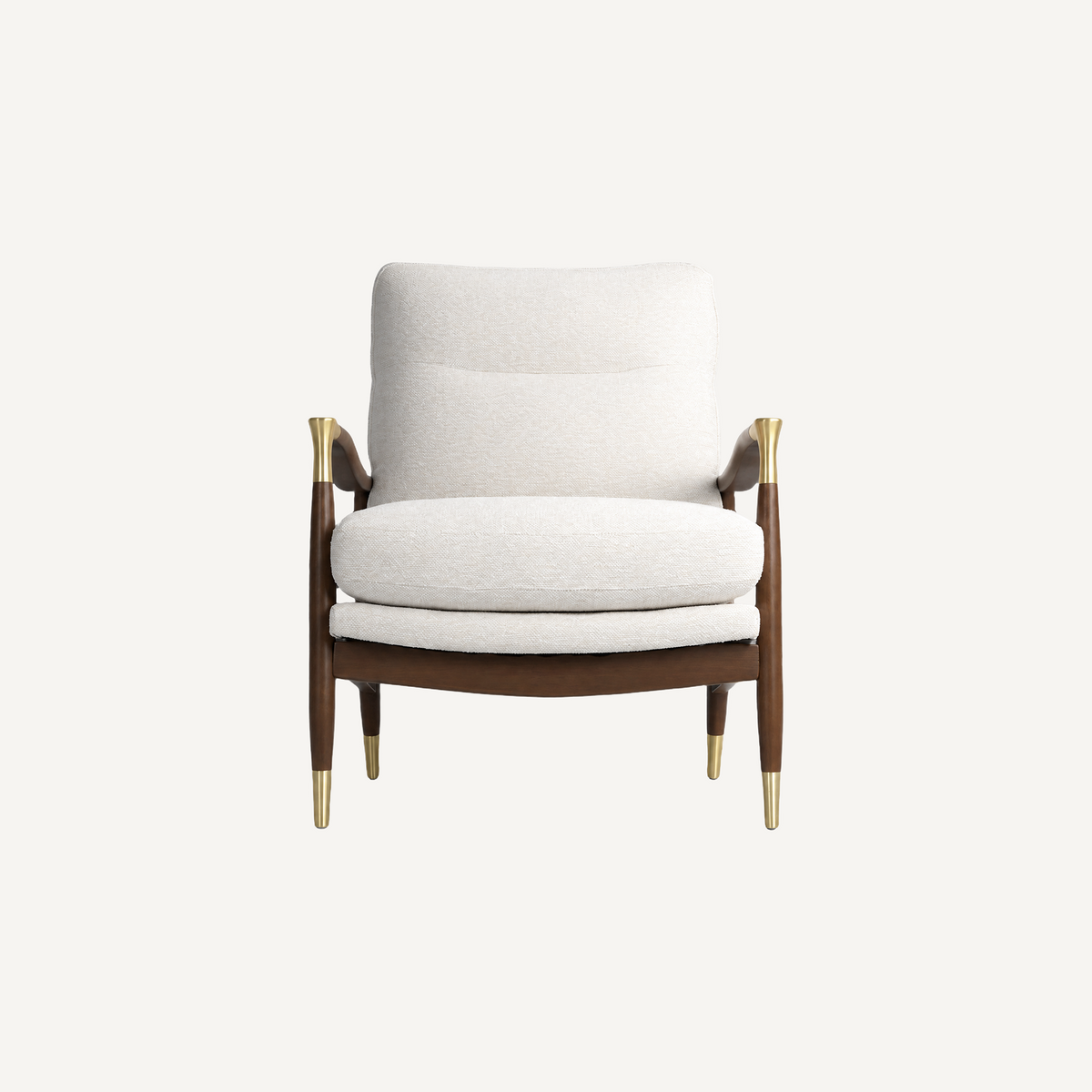 COLAMY AURA Mid-Century Upholstered Wood Frame Accent Chair