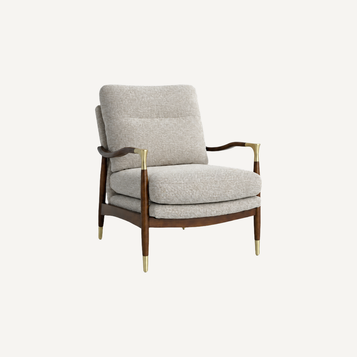 COLAMY AURA Mid-Century Upholstered Wood Frame Accent Chair