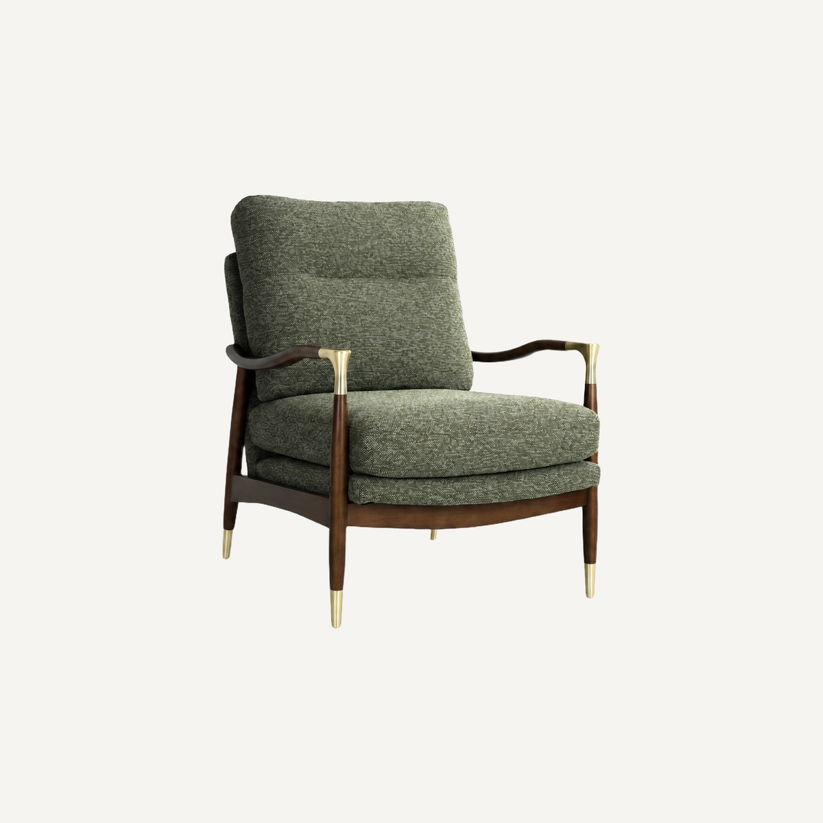 COLAMY AURA Mid-Century Upholstered Wood Frame Accent Chair