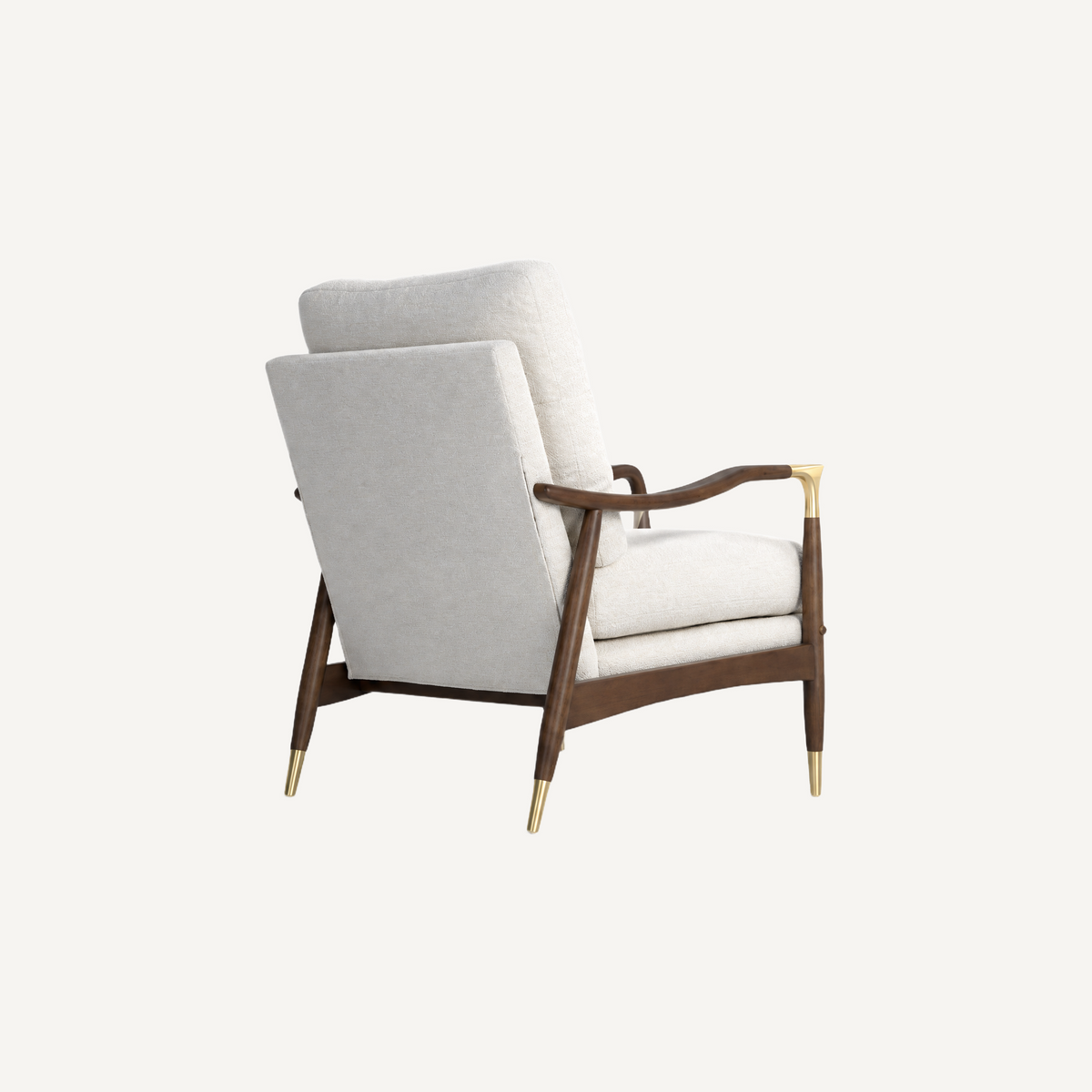 COLAMY AURA Mid-Century Upholstered Wood Frame Accent Chair