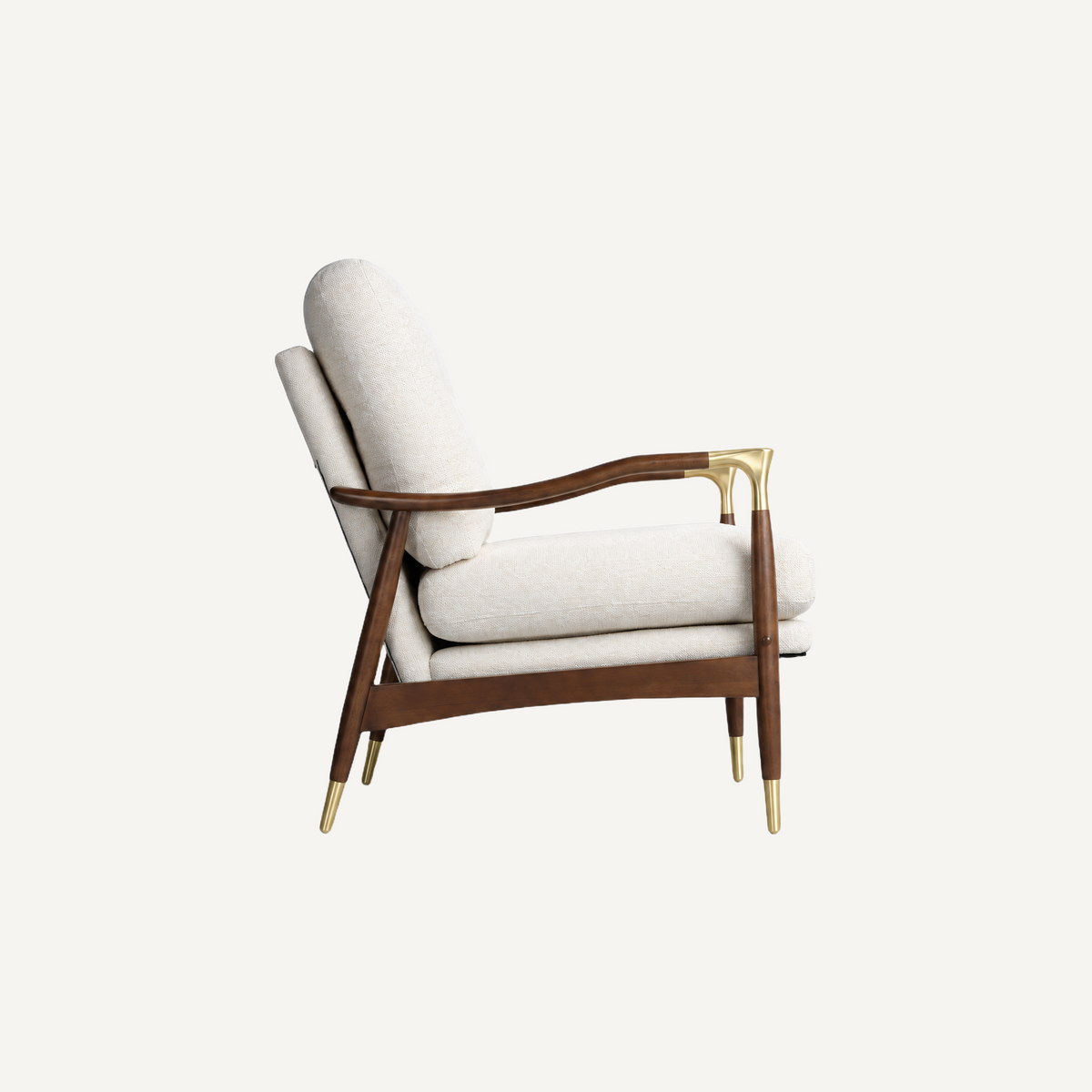 COLAMY AURA Mid-Century Upholstered Wood Frame Accent Chair