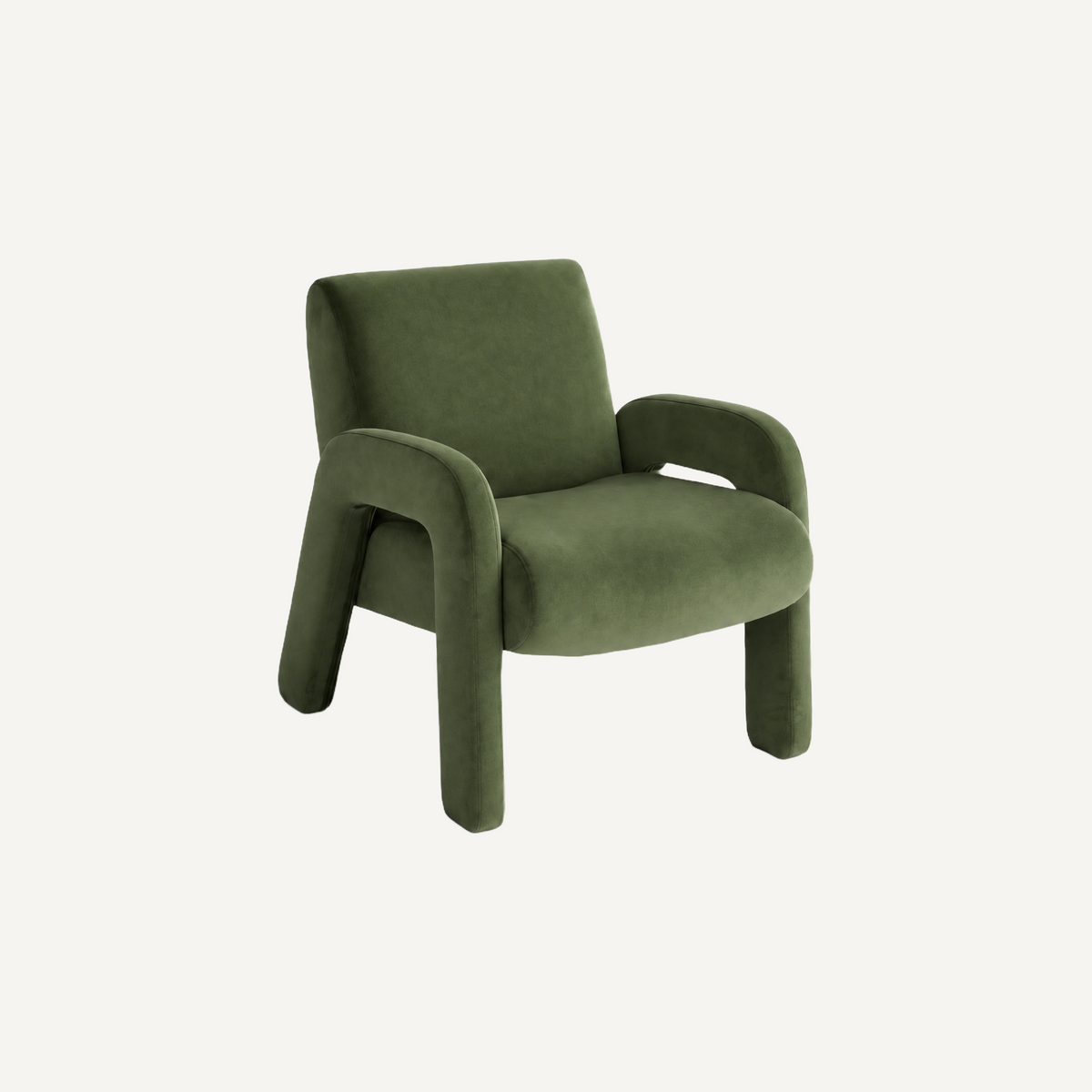 COLAMY AURA Fully Upholstered Velvet Accent Chair