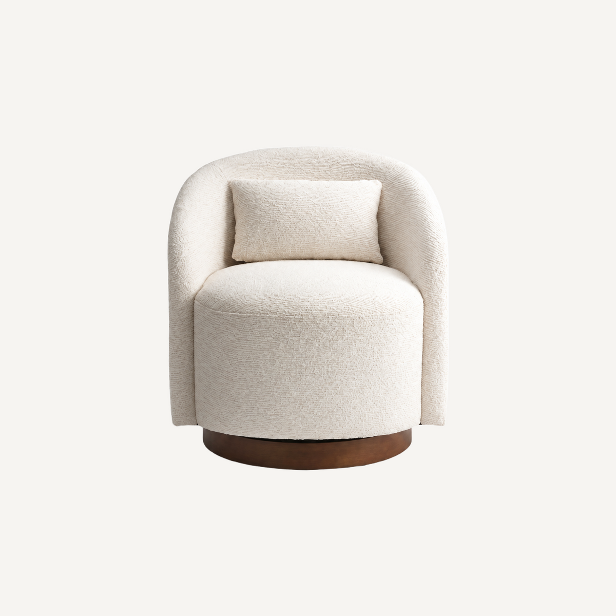 COLAMY AURA Rounded Barrel Swivel Accent Chair