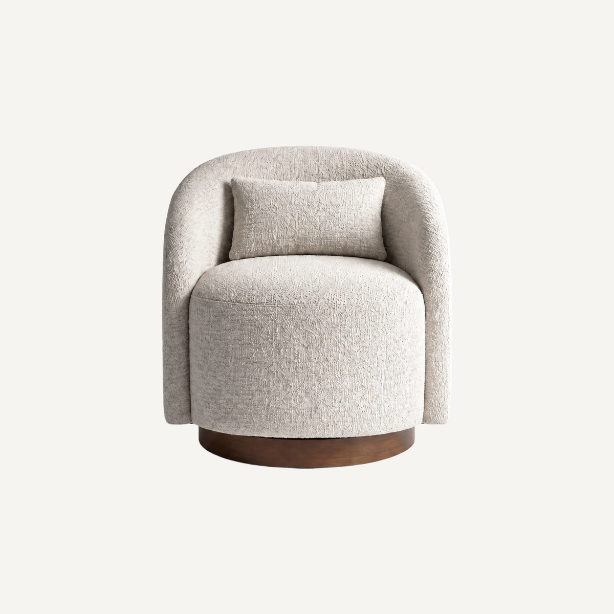 COLAMY AURA Rounded Barrel Swivel Accent Chair