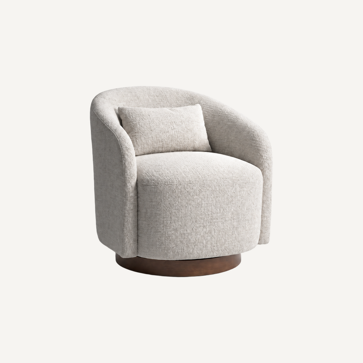 COLAMY AURA Rounded Barrel Swivel Accent Chair