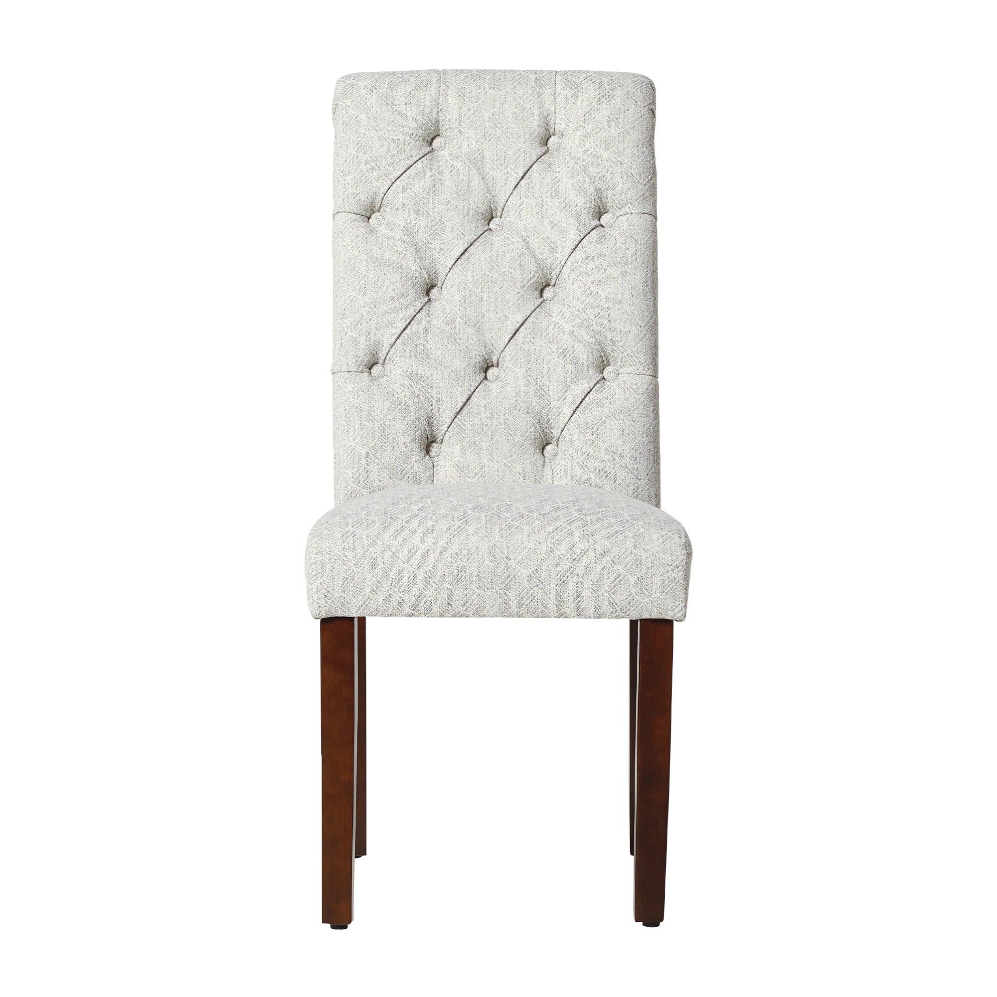 COLAMY Tufted Fabric Rolled Back Dining Chair