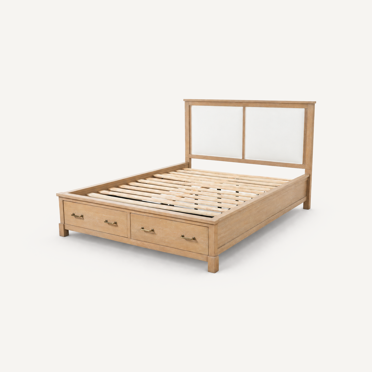 COLAMY HUSH Queen Bed Frame with 2 Storage Drawers & Upholstered Headboard