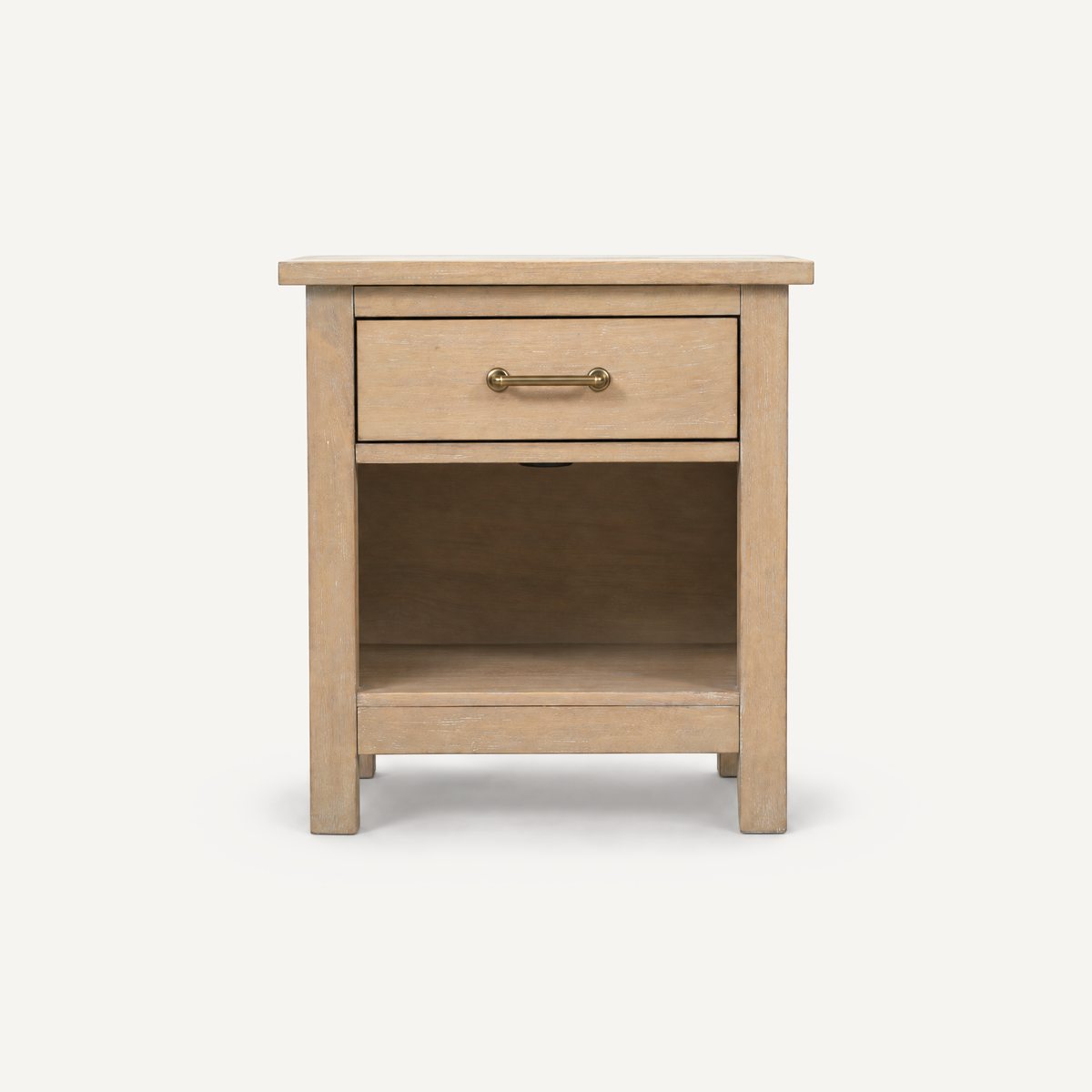 COLAMY HUSH Natural Oak Charging Nightstand with USB-C