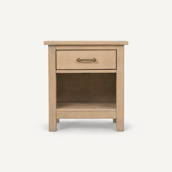 COLAMY HUSH Natural Oak Charging Nightstand with USB-C