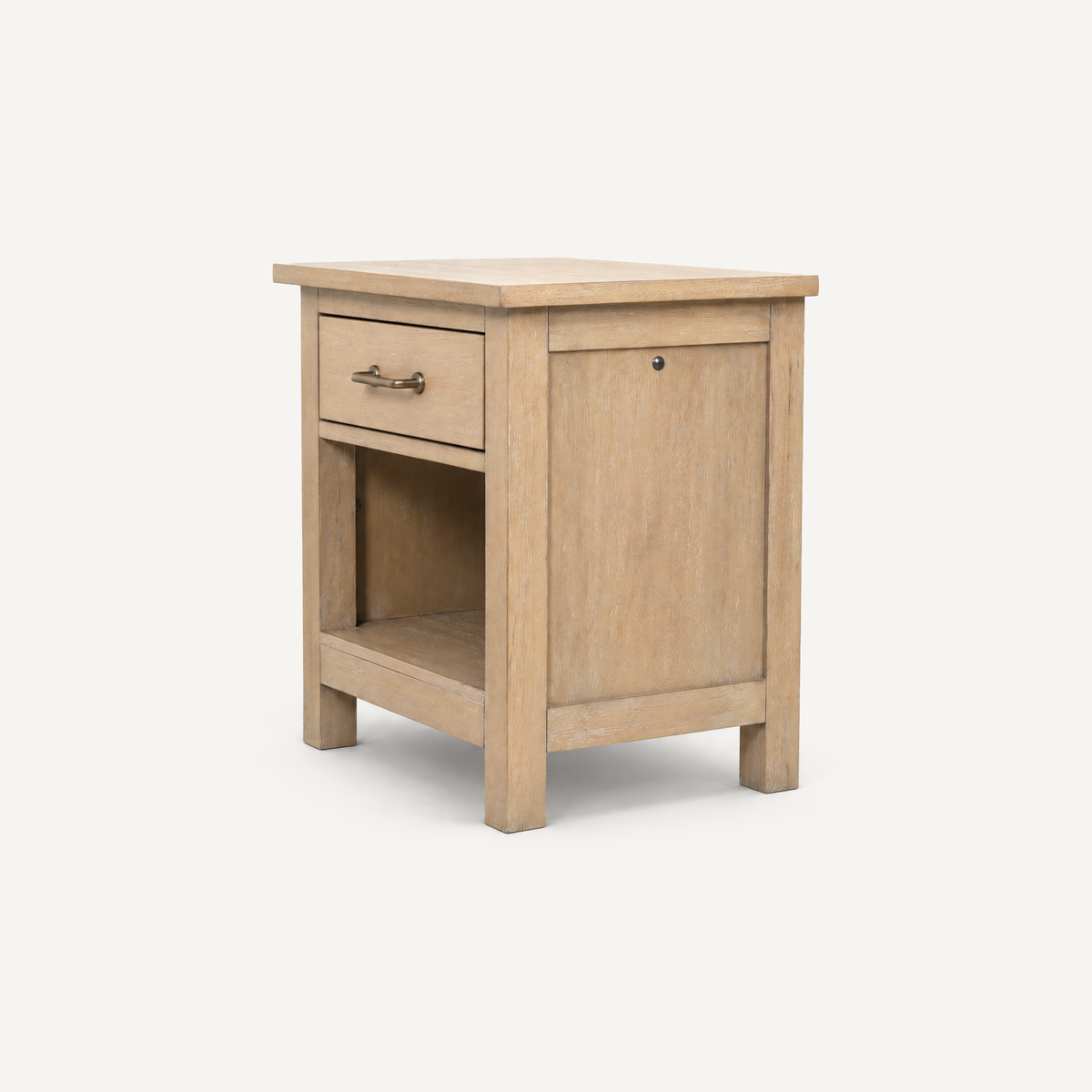 COLAMY HUSH Natural Oak Charging Nightstand with USB-C
