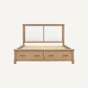 COLAMY HUSH Queen Bed Frame with 2 Storage Drawers & Upholstered Headboard