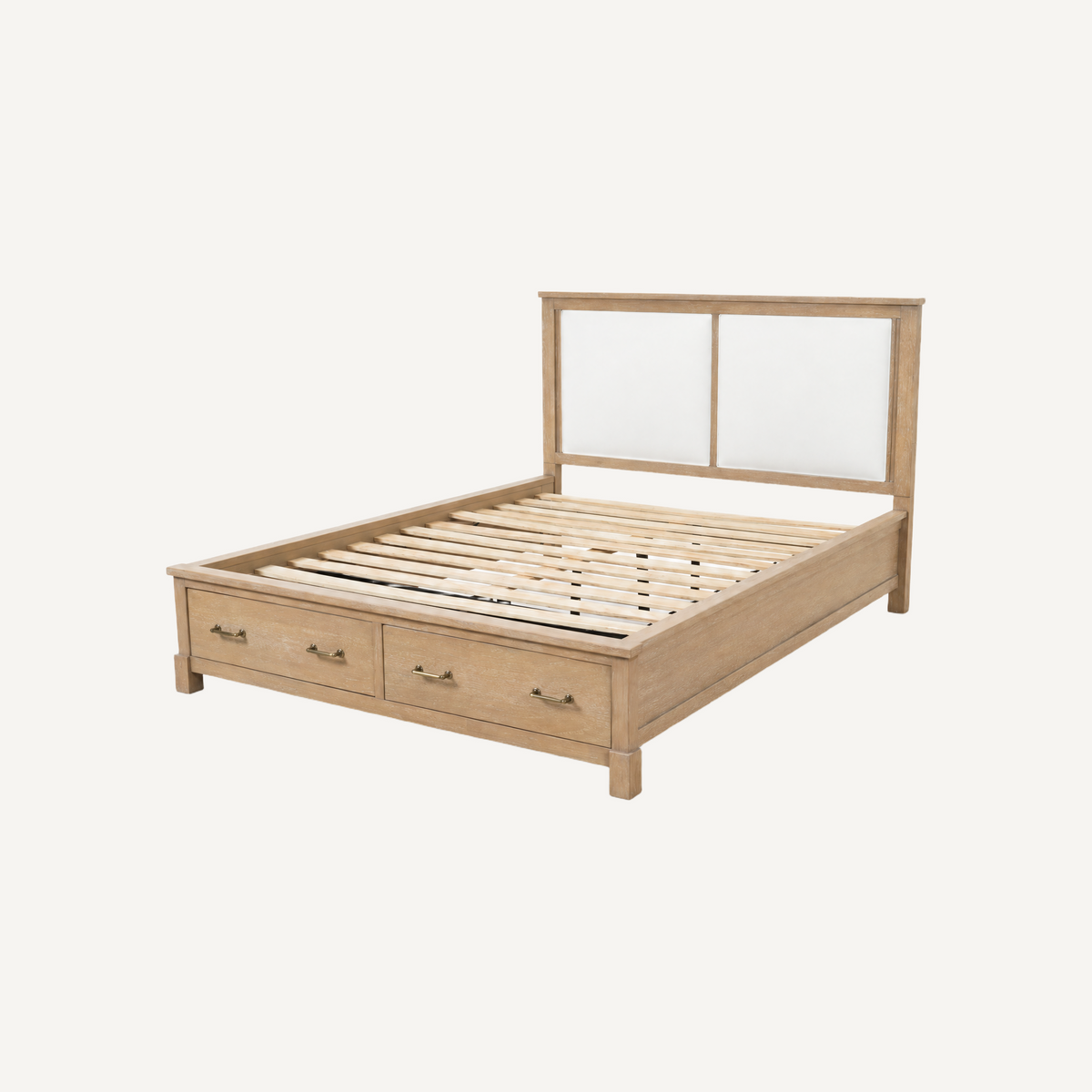 COLAMY HUSH Queen Bed Frame with 2 Storage Drawers & Upholstered Headboard