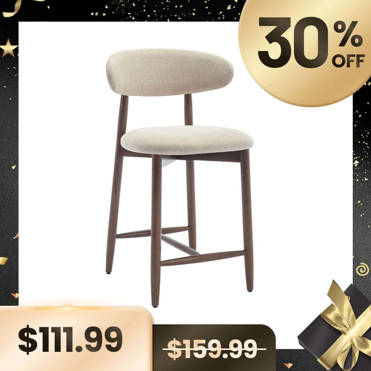 COLAMY ARLA Scandi Minimalist Dining Chair