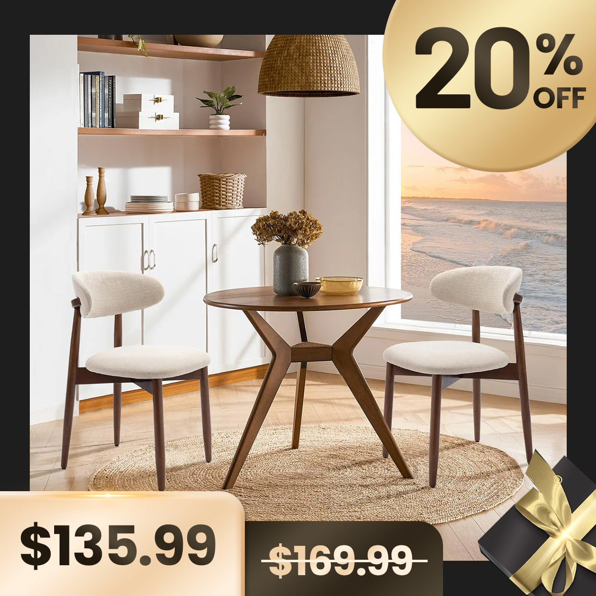 COLAMY NOYA Mid-Century Modern Dining Chair