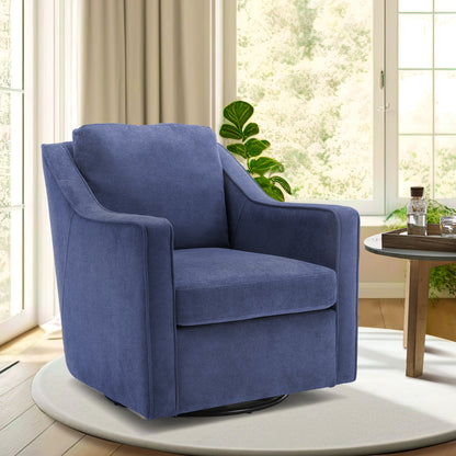 COLAMY Beige Color 360° Swivel Accent Chair Upholstered Fabric Leisure Armchair