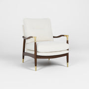 COLAMY SCULPTURA Mid-Century Upholstered Wood Frame Accent Chair