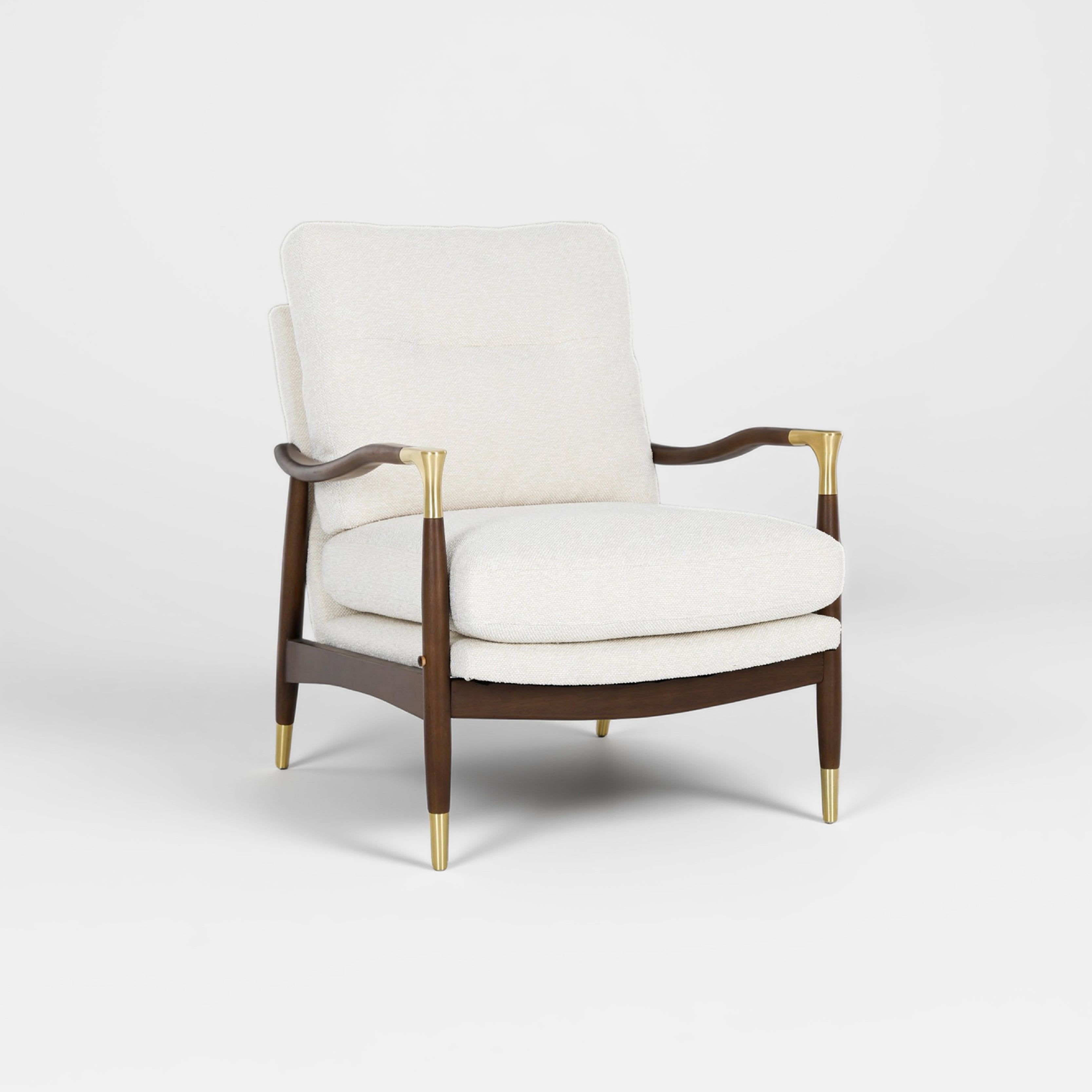 COLAMY SCULPTURA Mid-Century Upholstered Wood Frame Accent Chair