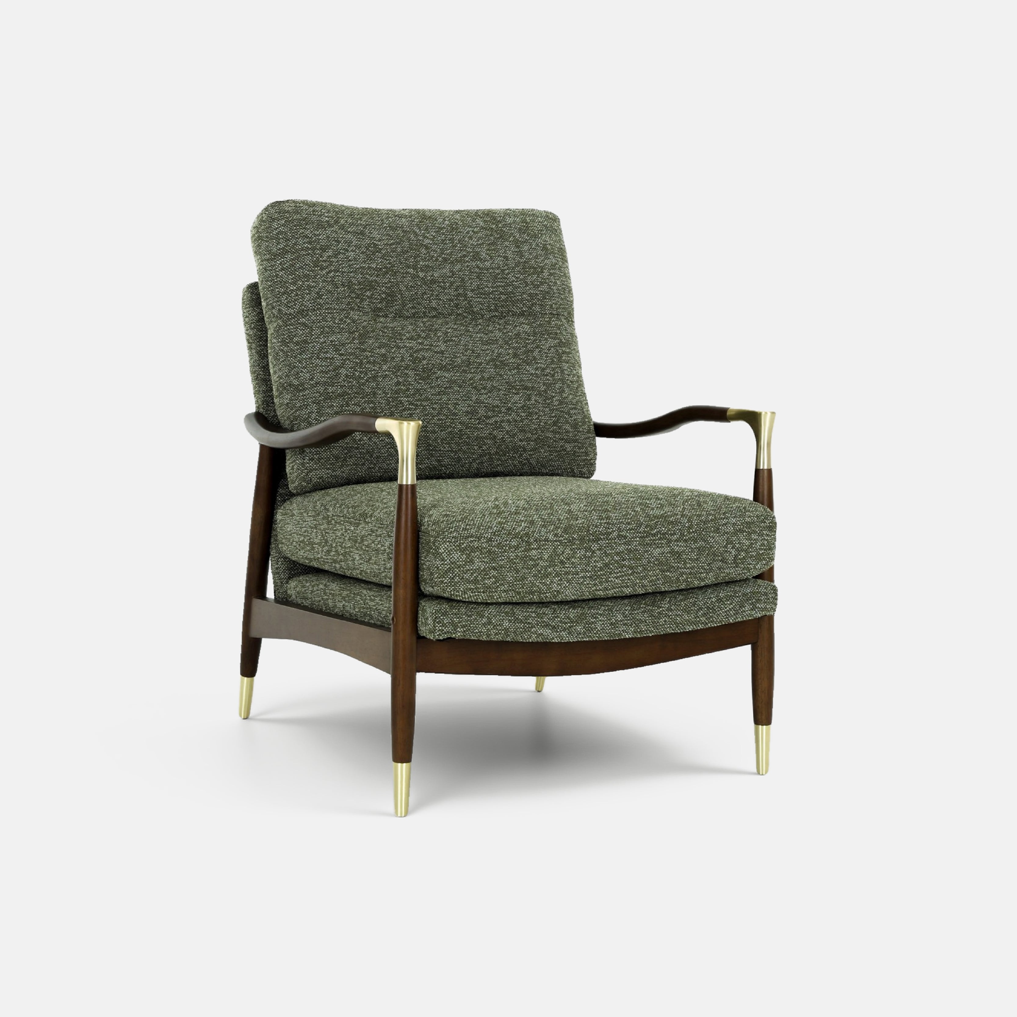 COLAMY SCULPTURA Mid-Century Upholstered Wood Frame Accent Chair