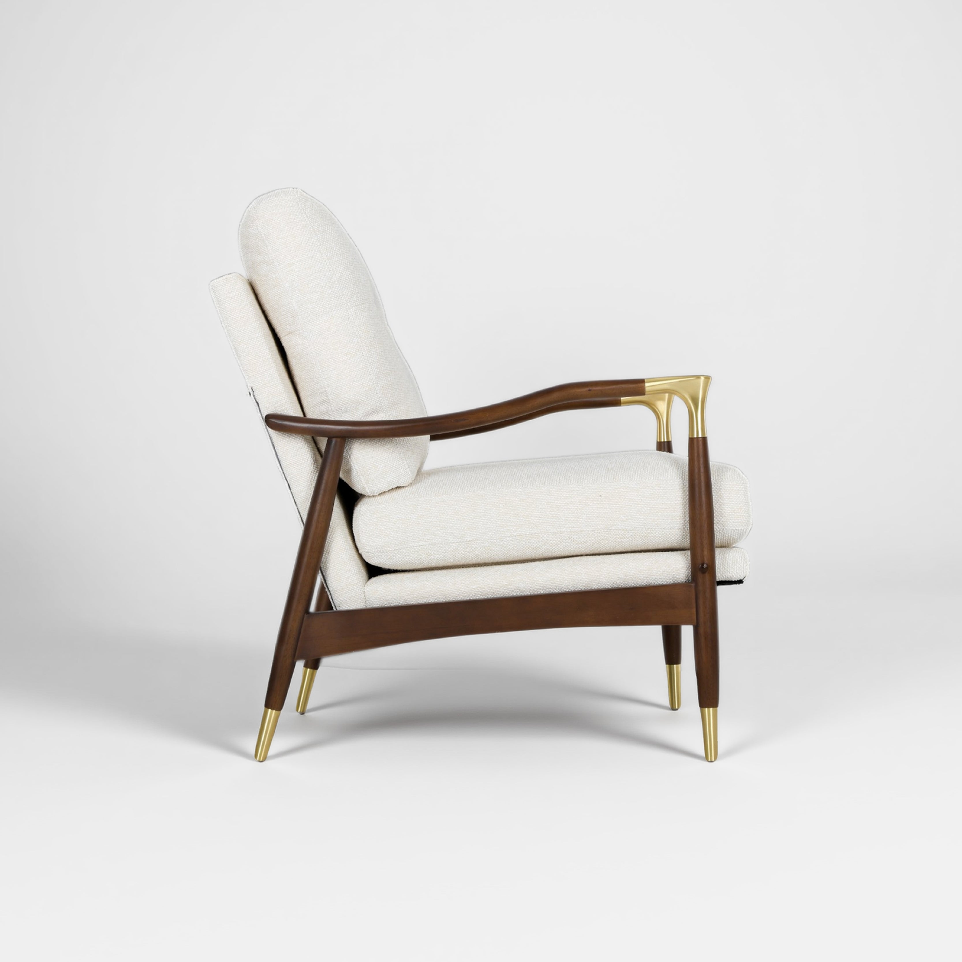 COLAMY SCULPTURA Mid-Century Upholstered Wood Frame Accent Chair
