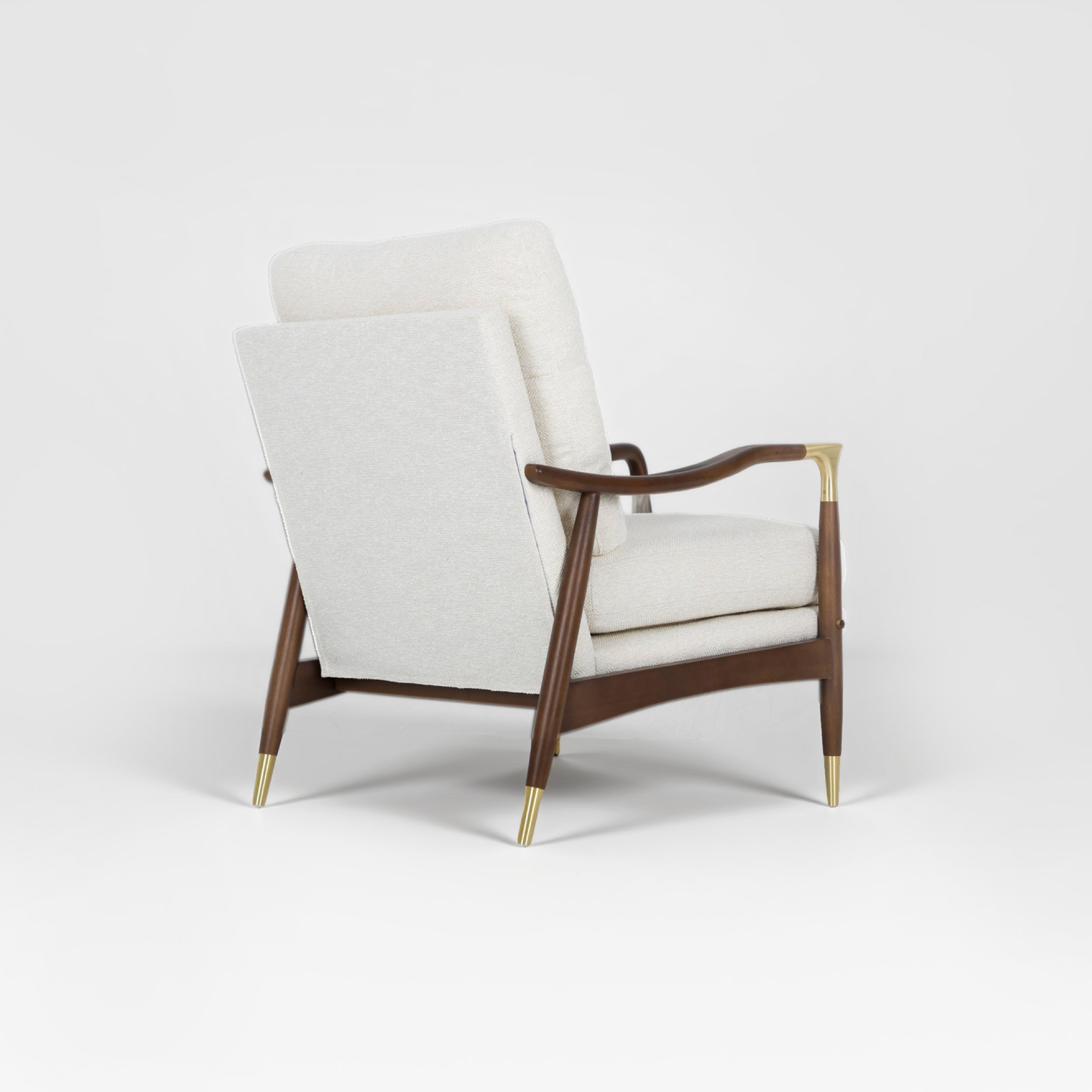 COLAMY SCULPTURA Mid-Century Upholstered Wood Frame Accent Chair