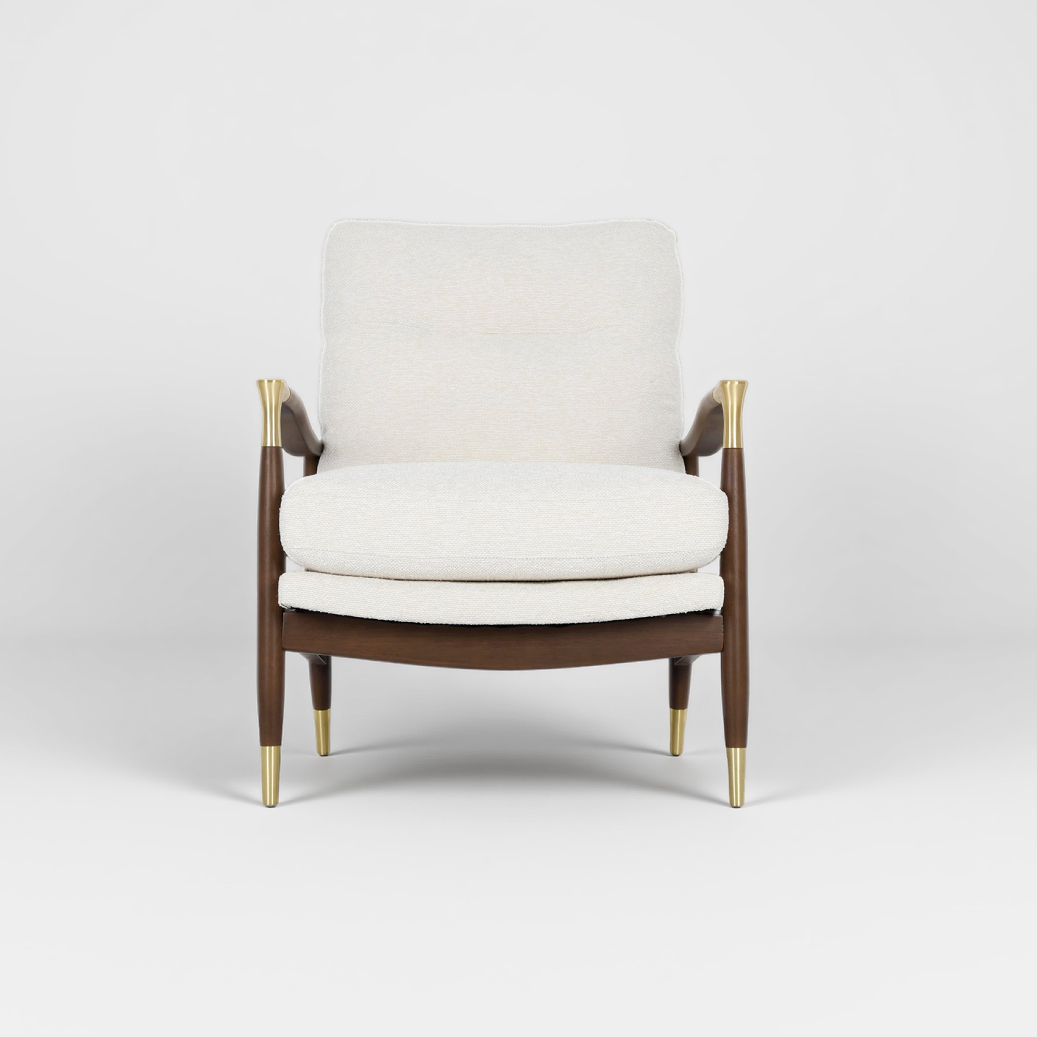COLAMY SCULPTURA Mid-Century Upholstered Wood Frame Accent Chair