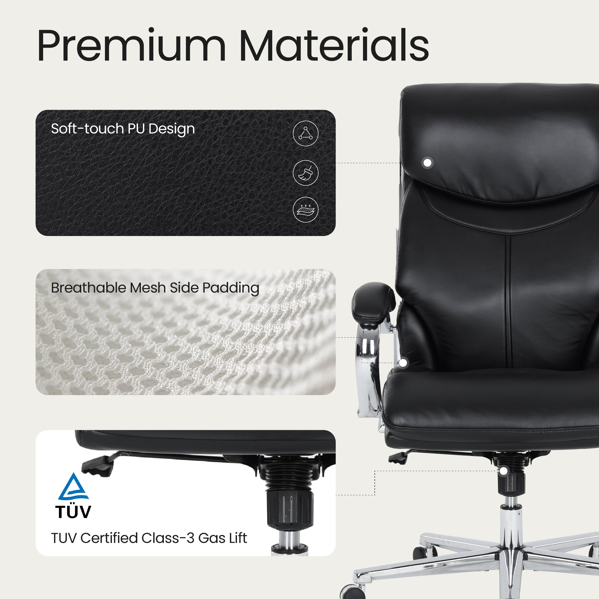 COLAMY MARCUS One-Piece Setup Swivel Office Chair