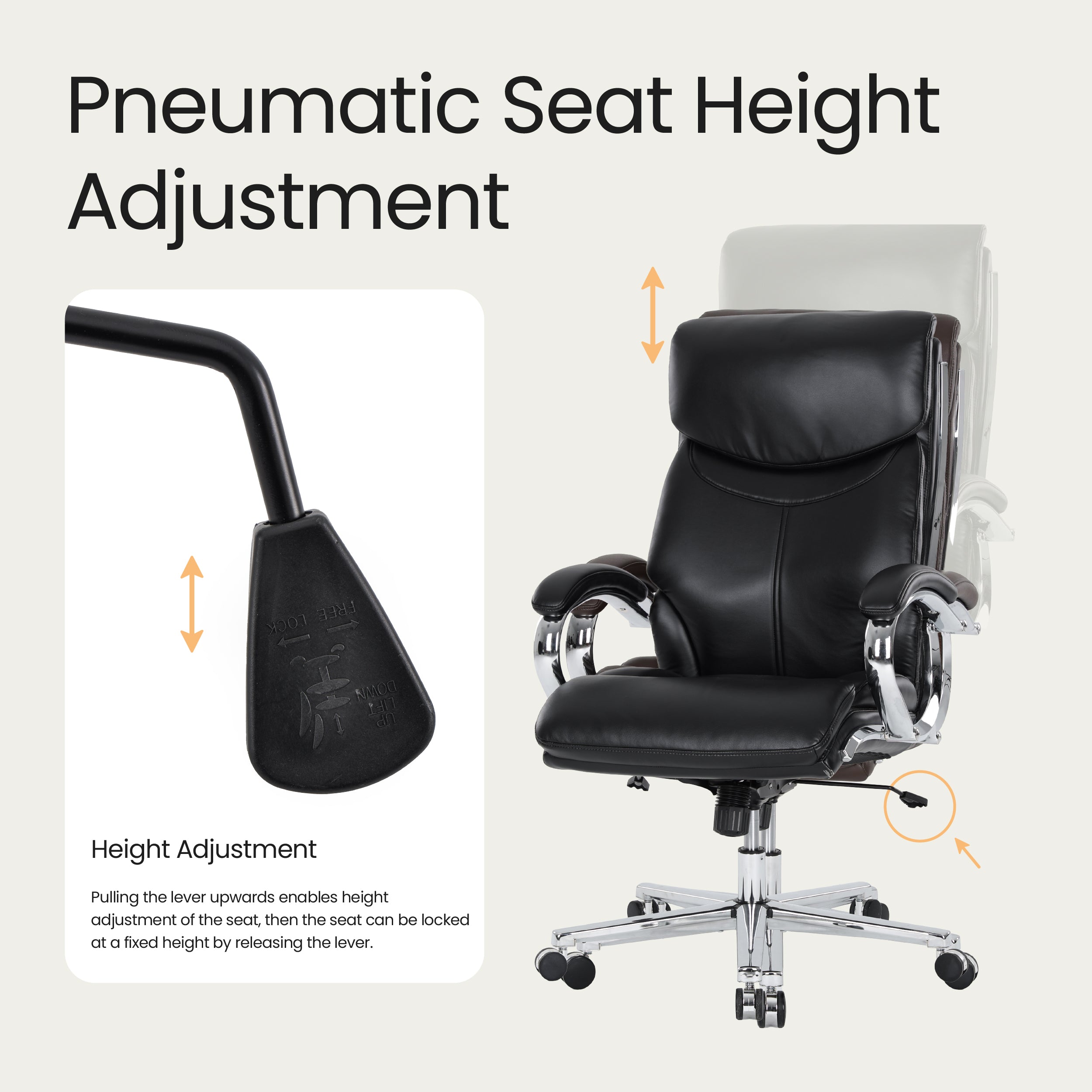 COLAMY MARCUS One-Piece Setup Swivel Office Chair