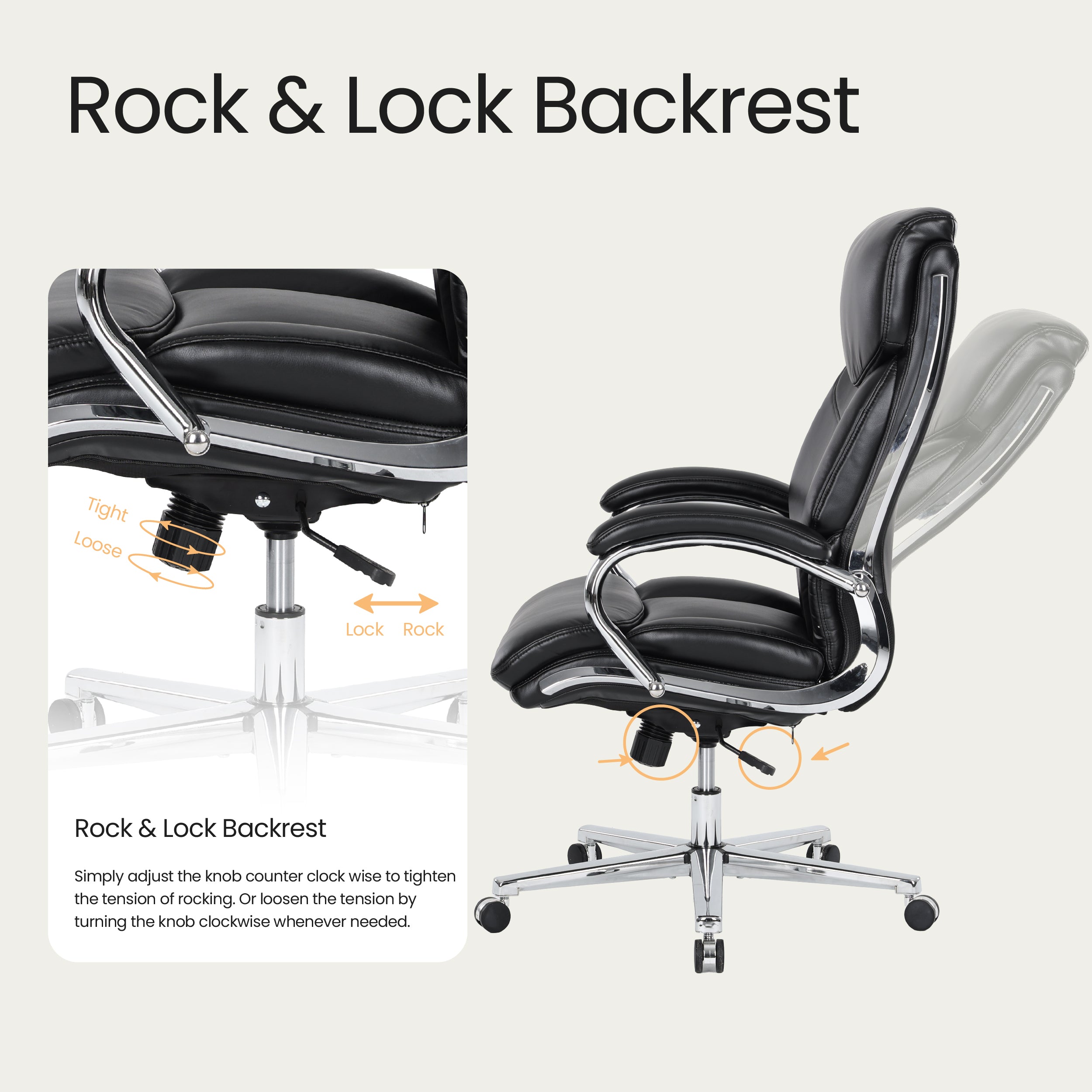 COLAMY MARCUS One-Piece Setup Swivel Office Chair