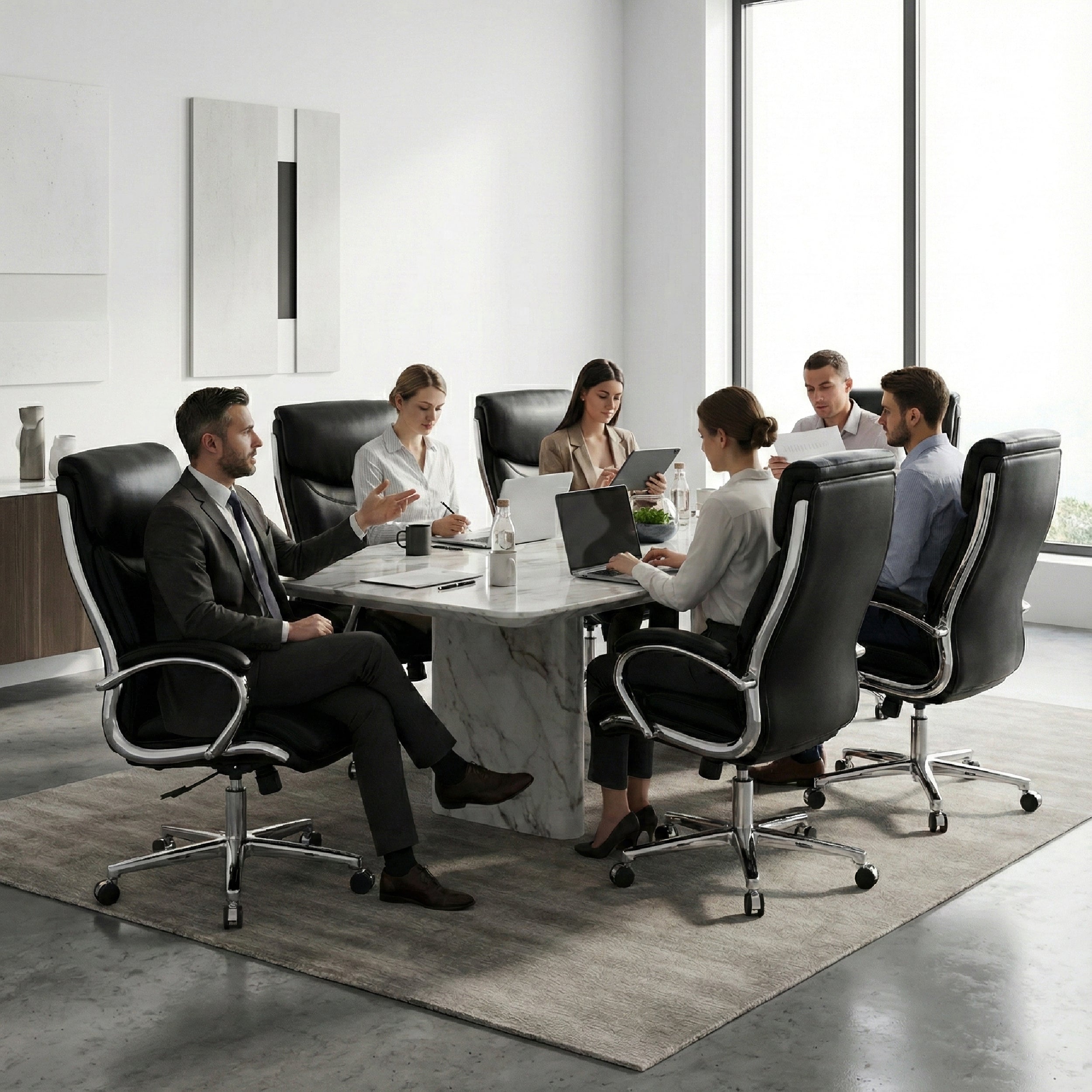 COLAMY MARCUS One-Piece Setup Swivel Office Chair