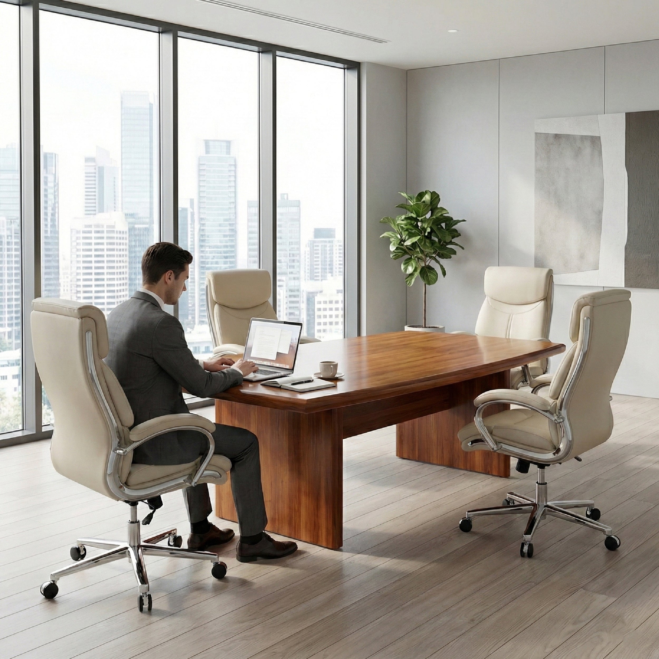 COLAMY MARCUS One-Piece Setup Swivel Office Chair