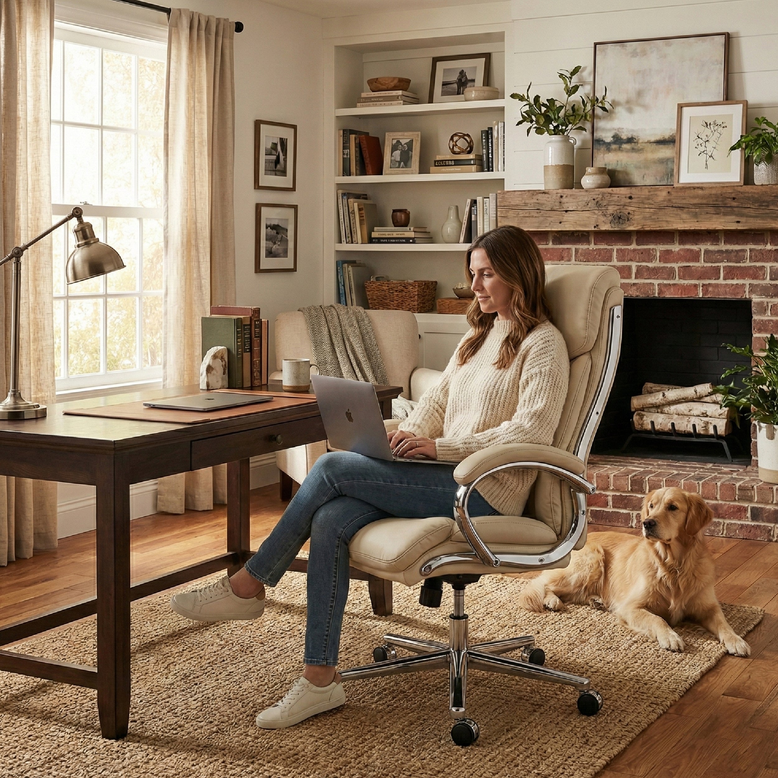 COLAMY MARCUS One-Piece Setup Swivel Office Chair