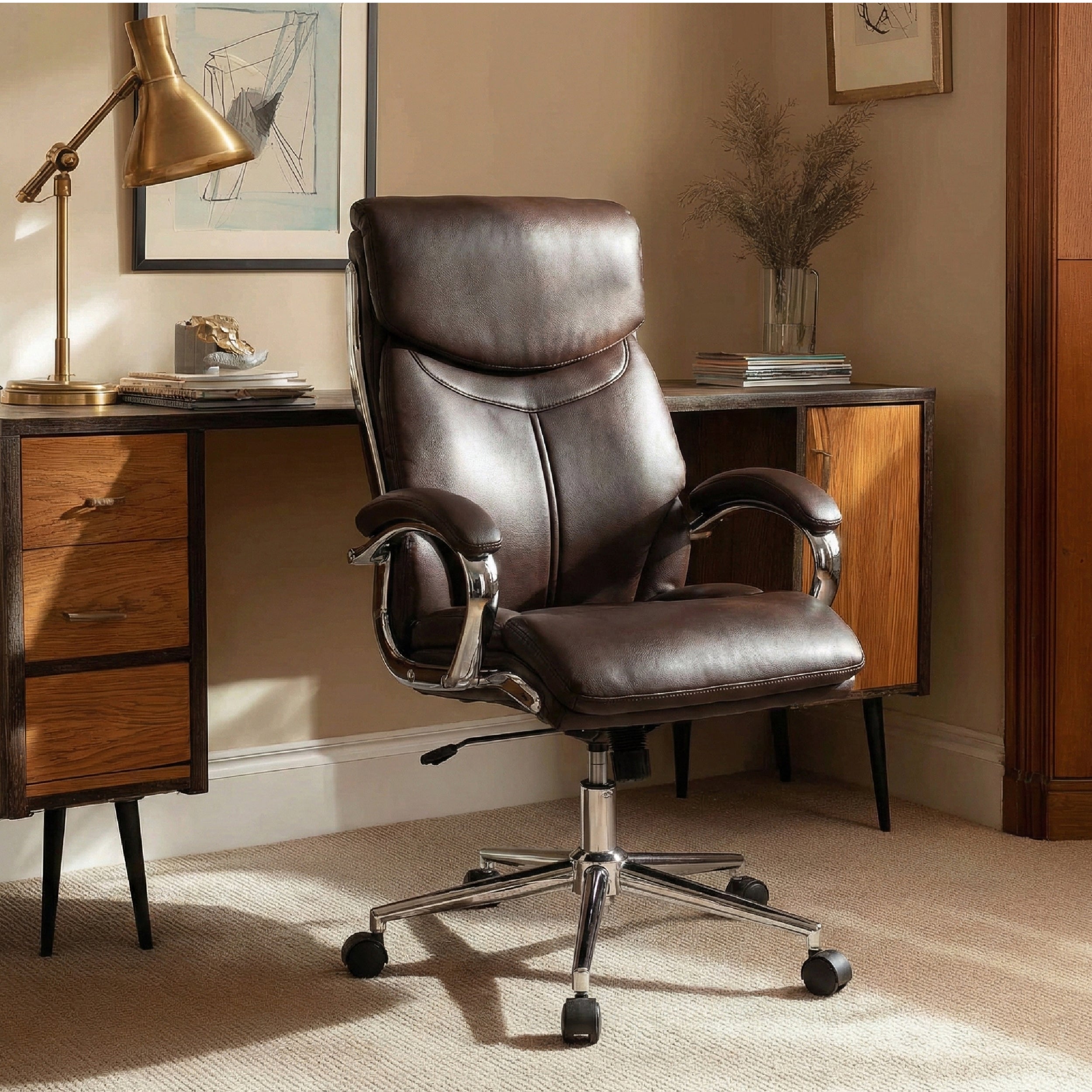 COLAMY MARCUS One-Piece Setup Swivel Office Chair