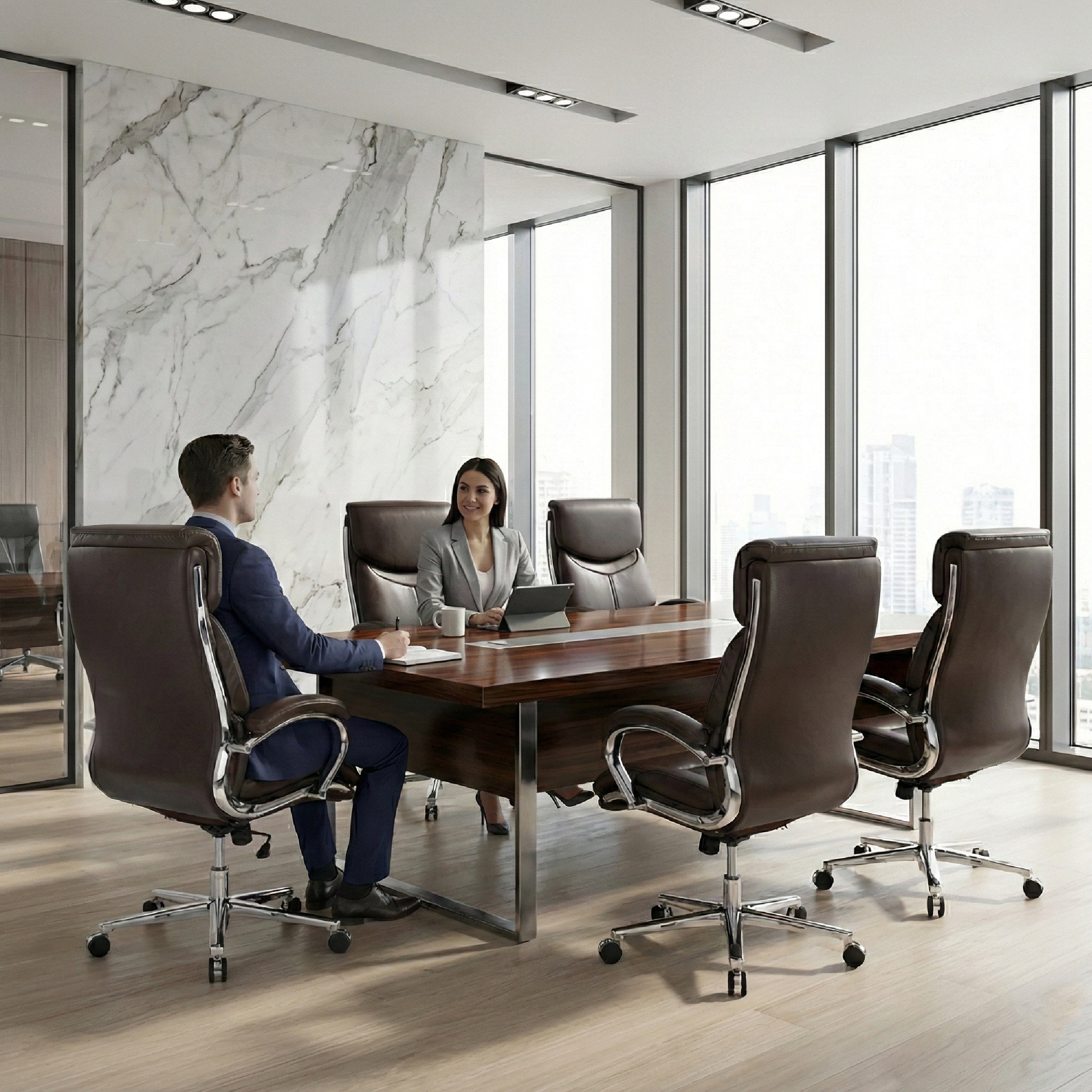 COLAMY MARCUS One-Piece Setup Swivel Office Chair