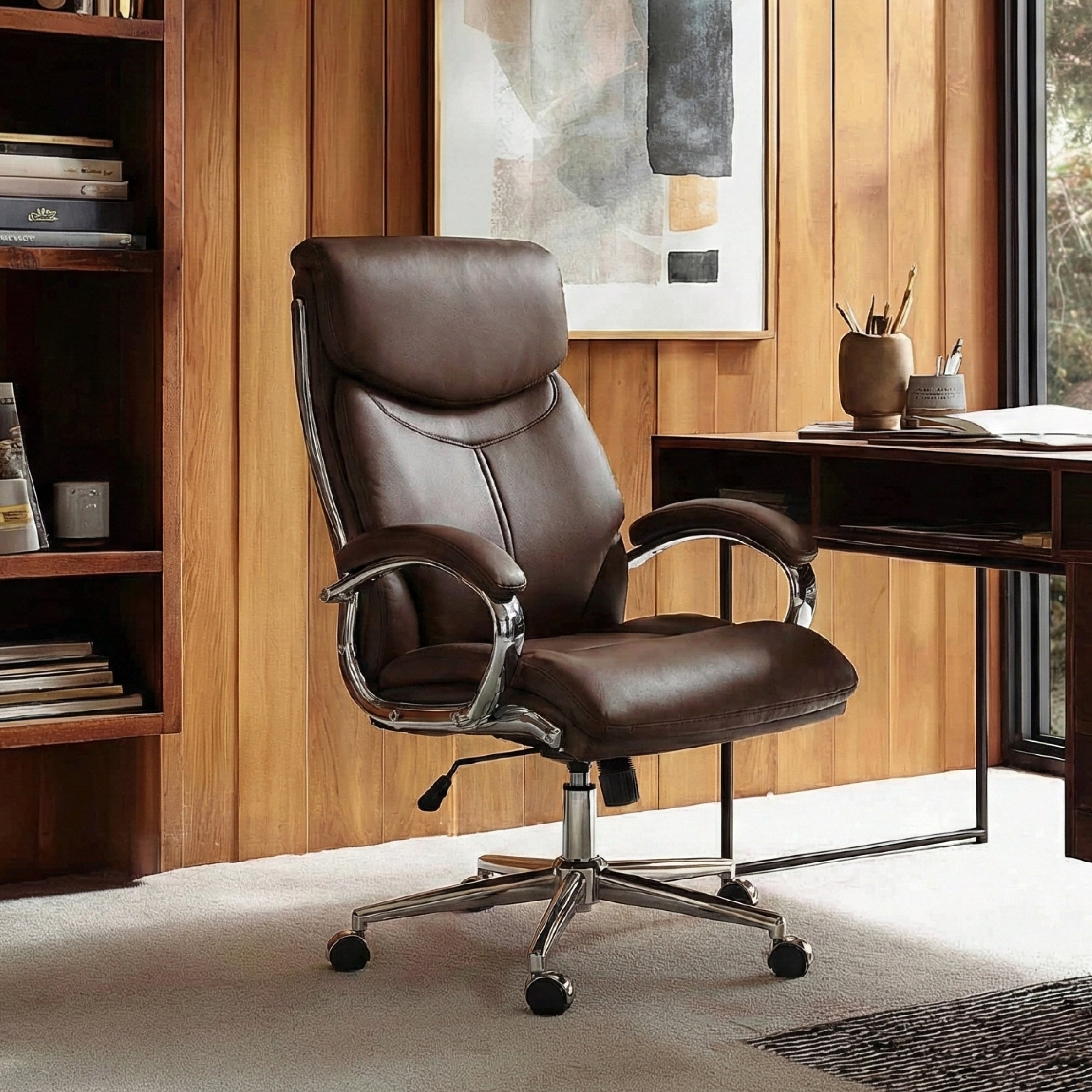 COLAMY MARCUS One-Piece Setup Swivel Office Chair