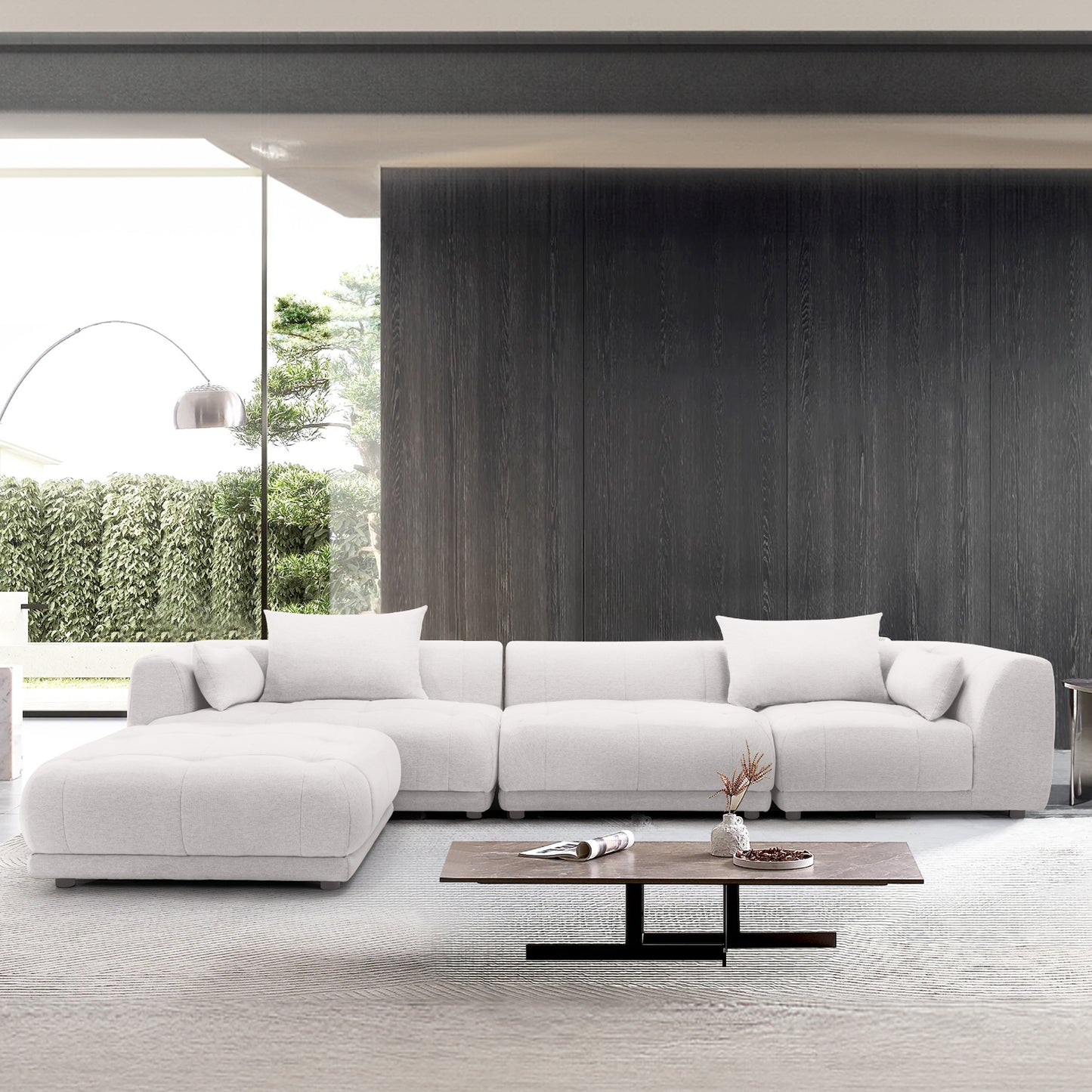 COLAMY 143" Modular Living Room Oversize Fabric Sofa