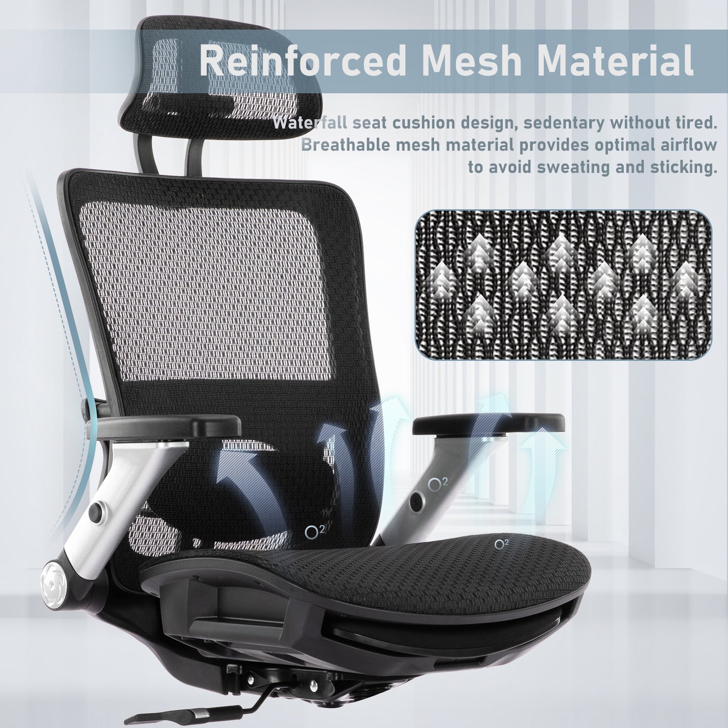 COLAMY 275lbs Executive High Back Mesh Office Chair with Footrest Model.2577