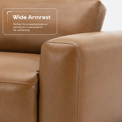 COLAMY 95“ Oversize PU Leather Living Room 3-seat Sofa