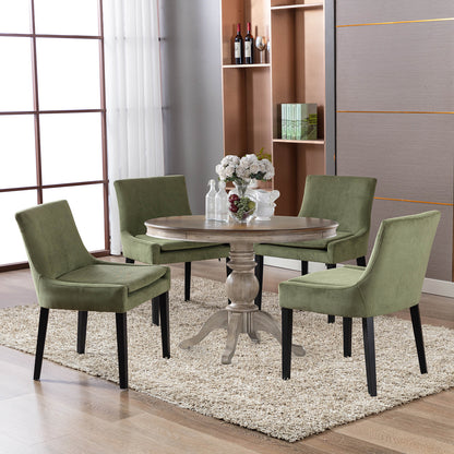 COLAMY Beige Mid-Back Armless Dining Chair Upholstered Corduroy Accent Side Leisure Chairs
