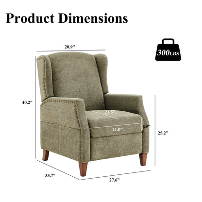 COLAMY Solid Color Fabric Accent Chair Armchair Push Back Recliner Model.W502