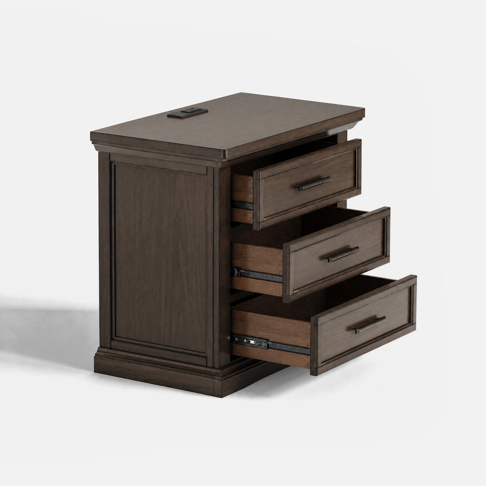 COLAMY HOLLIS 3-Drawer Vintage Nightstand