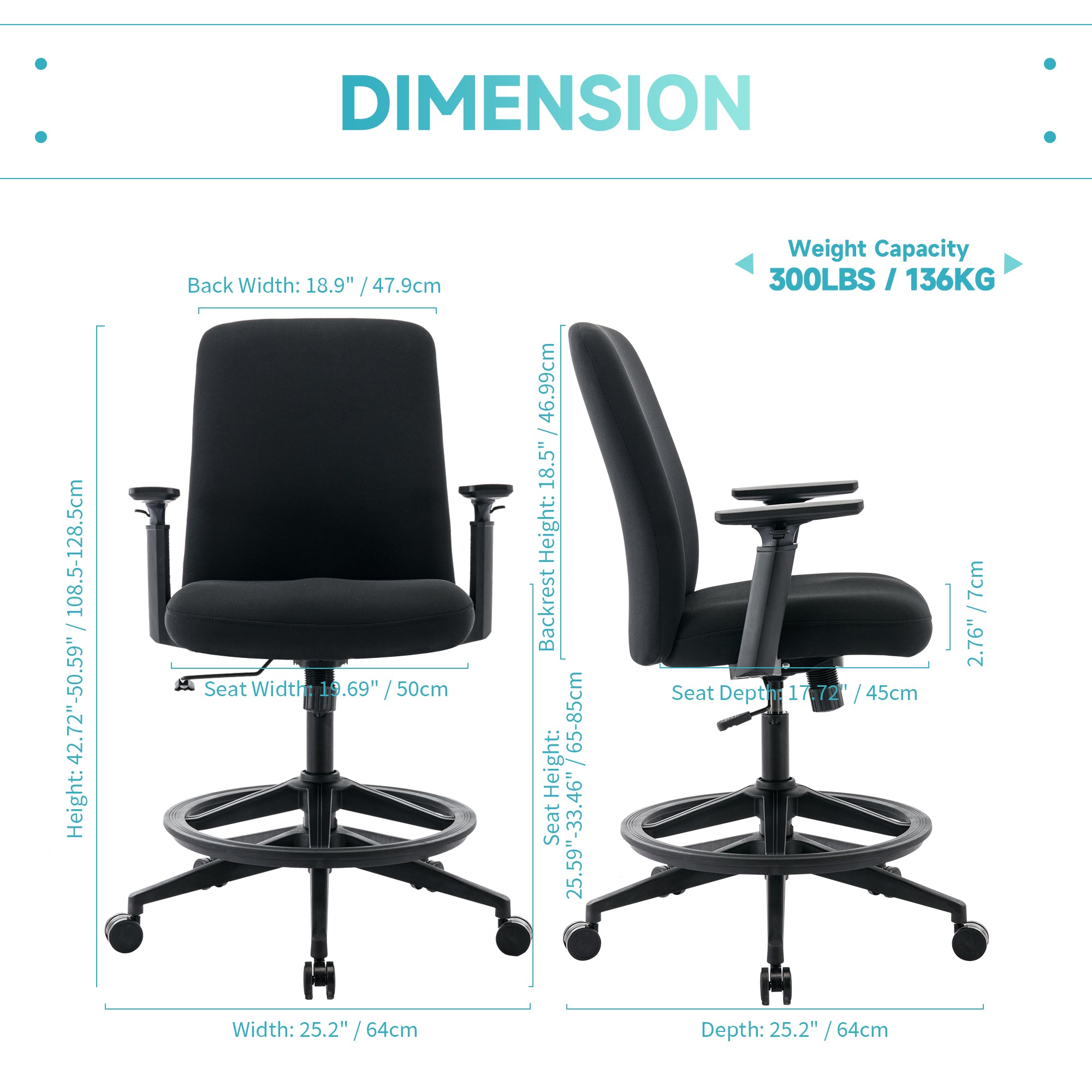 COLAMY Drafting Chair Your Gateway to Comfort Functionality