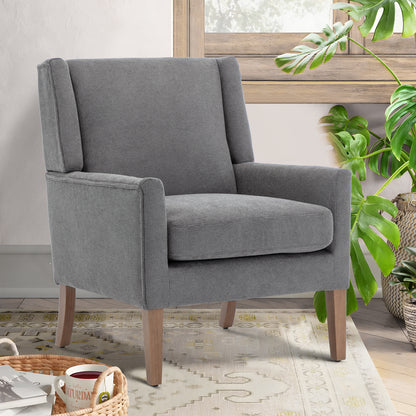 COLAMY Modern Wing-back Fabric Accent Chair with Wood Legs