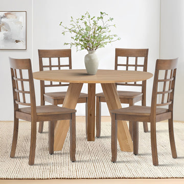 COLAMY Nine-Square High Back Wooden Dining Chairs Model.1103C1