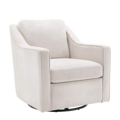 COLAMY 360° Swivel Accent Chair Upholstered Fabric Leisure Armchair