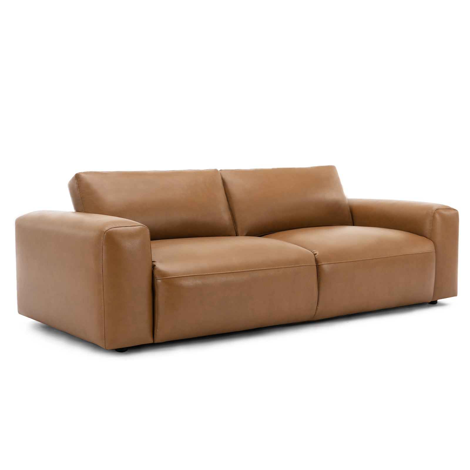 COLAMY 95 Inches Oversize PU Leather Living Room 3-seat Sofa