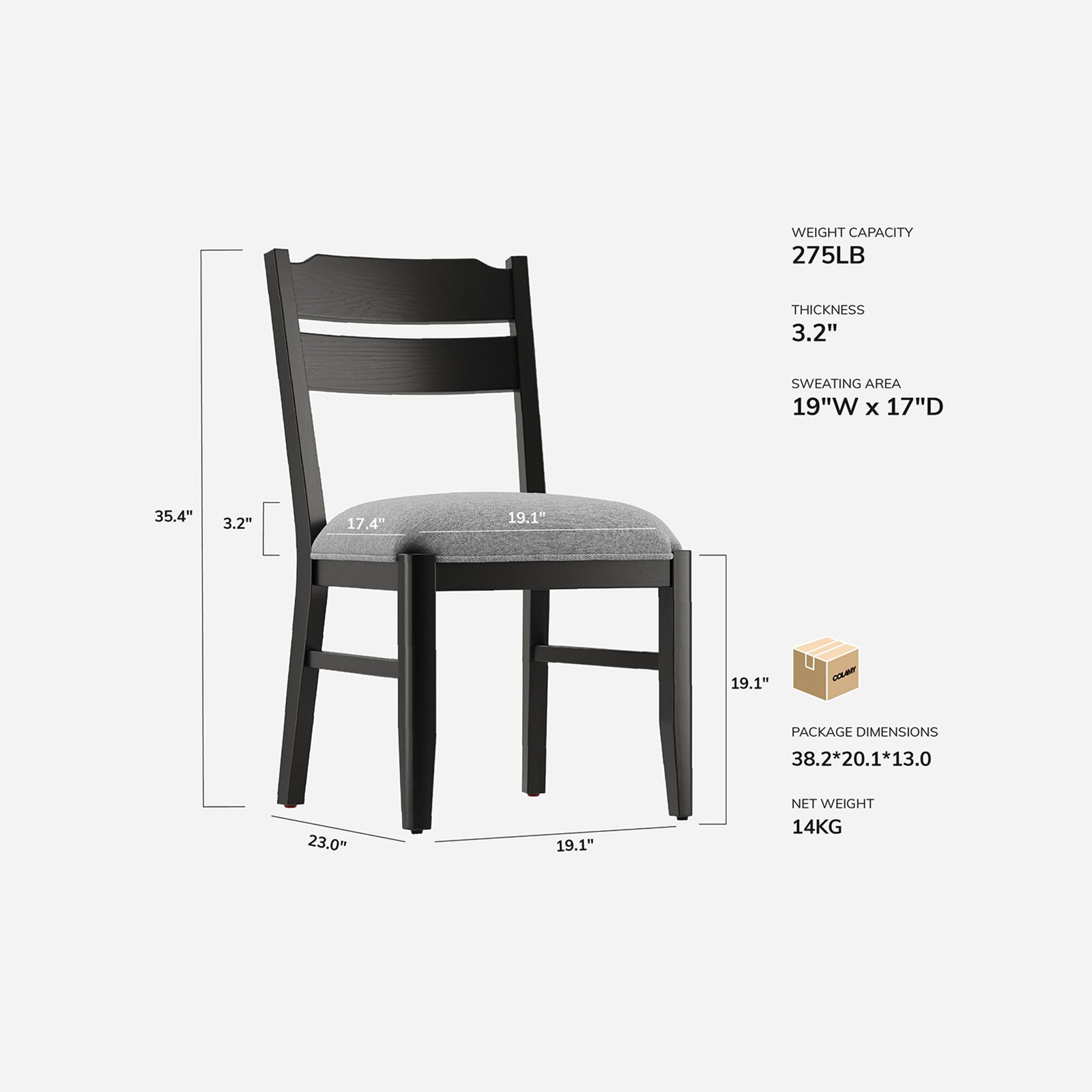 COLAMY ALVA Minimalist Bentwood Dining Chair