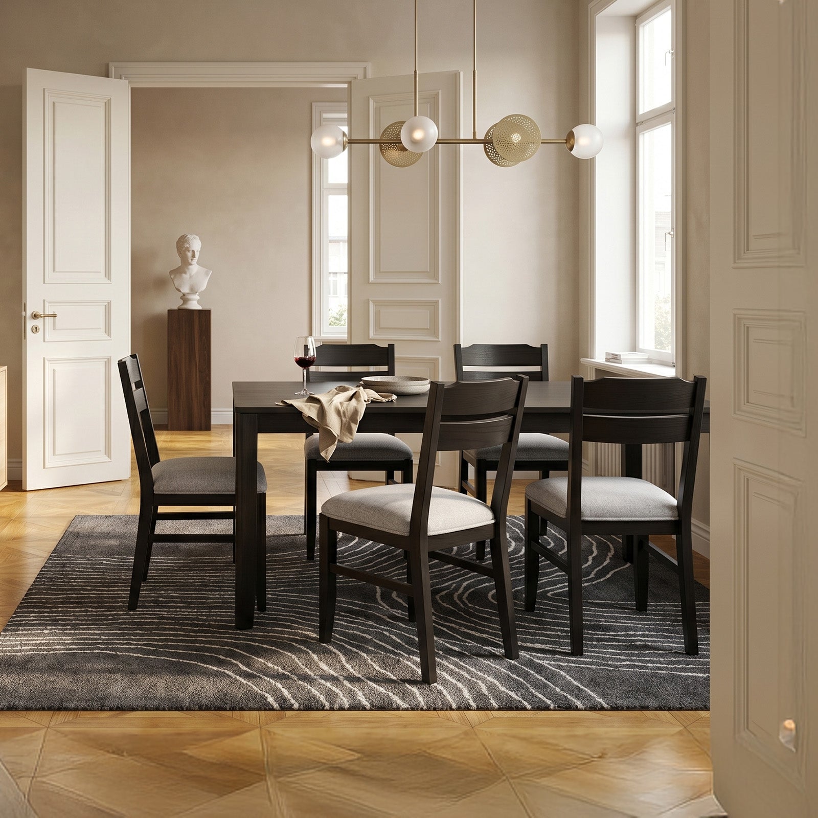 COLAMY ALVA Minimalist Bentwood Dining Chair