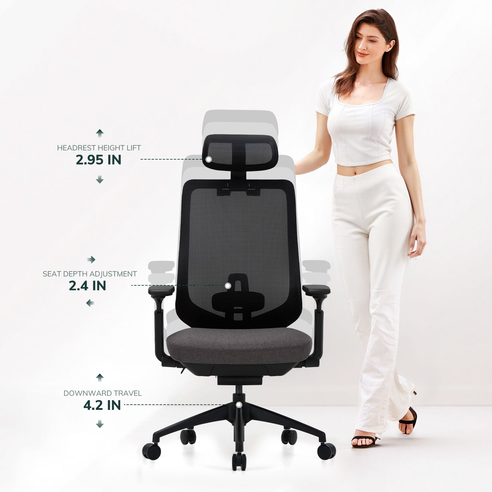 COLAMY ATLAS-01 Ergonomic Mesh Office Chair Cap.300lbs