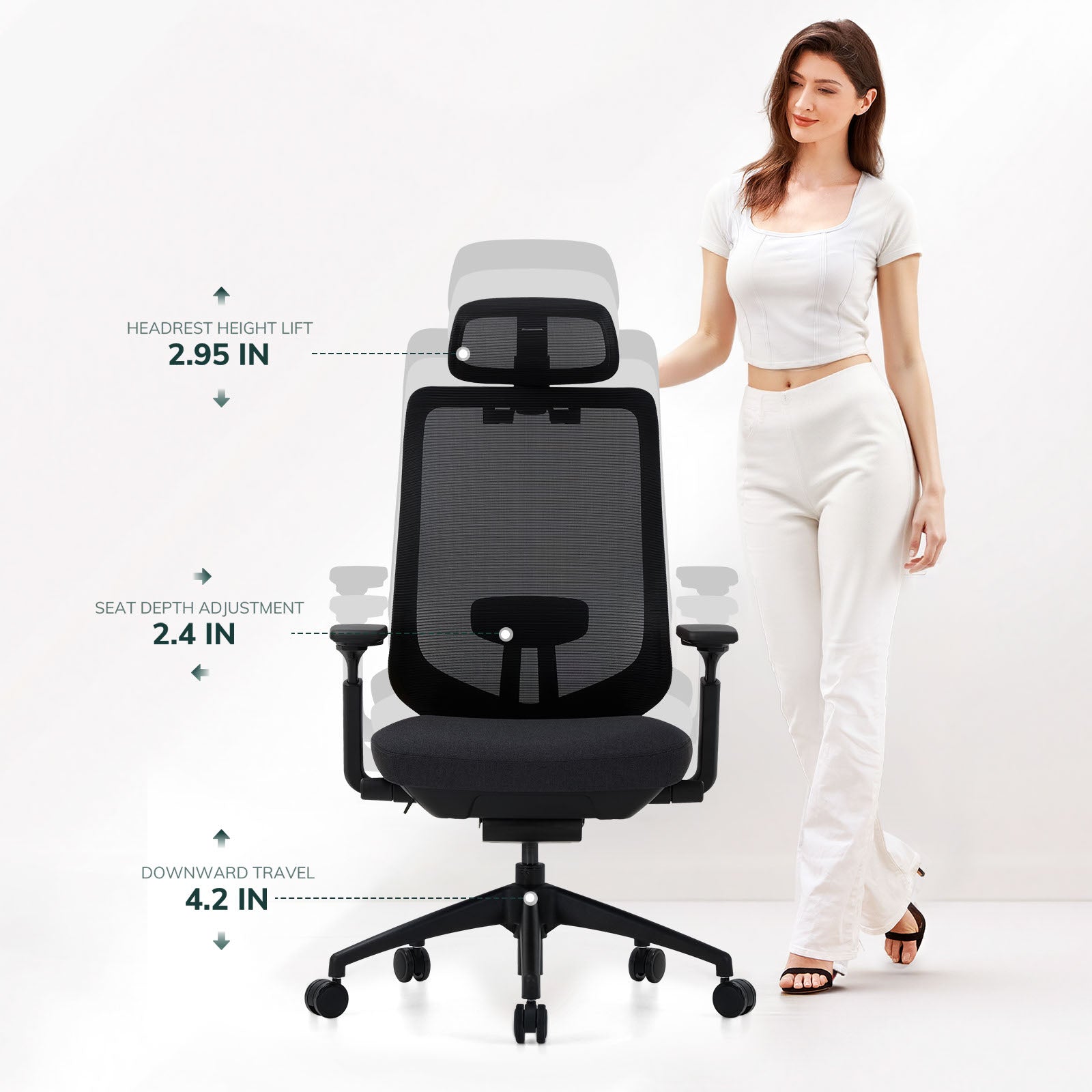 COLAMY ATLAS-01 Ergonomic Mesh Office Chair Cap.300lbs